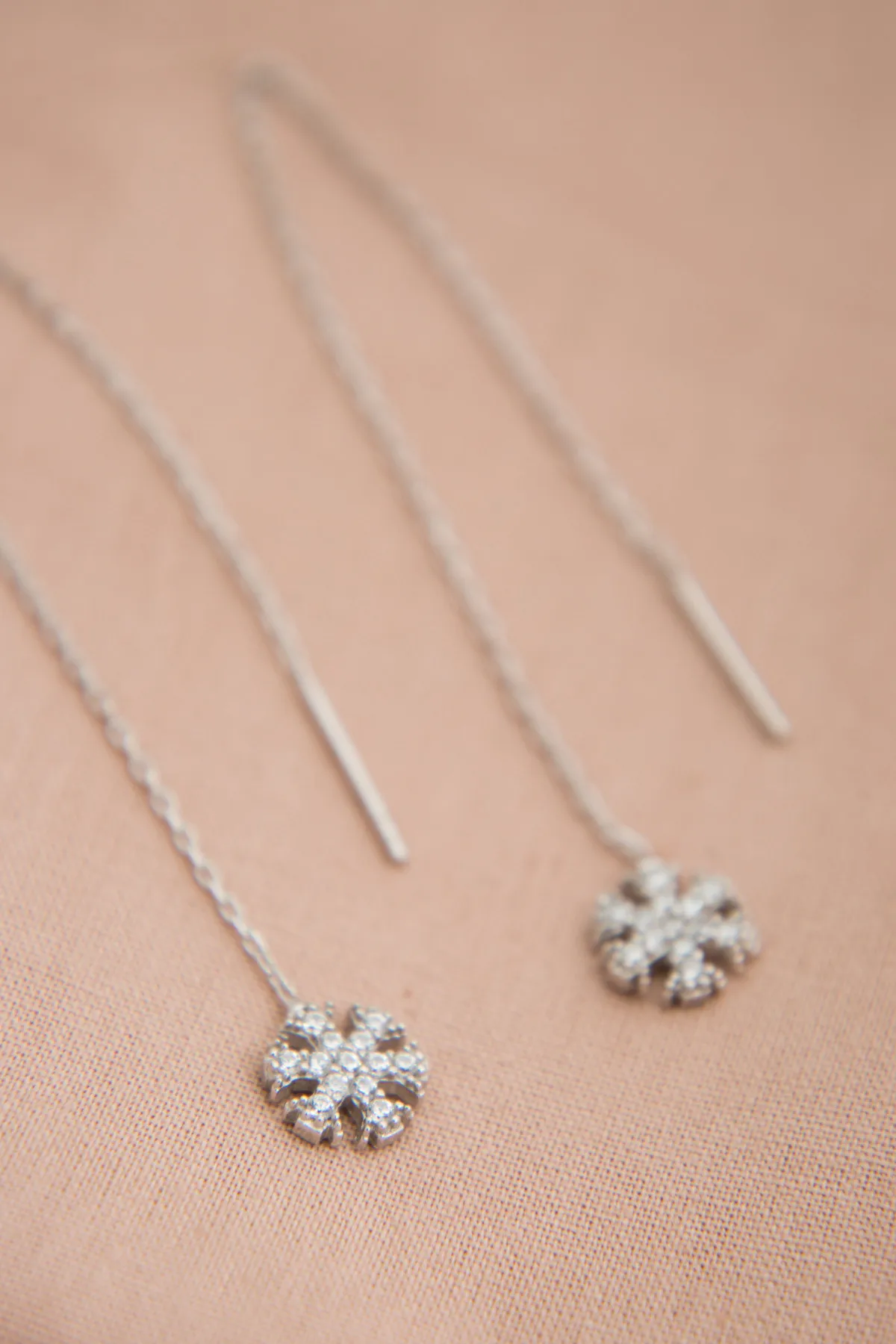 Висячие серебряные серьги снежинка 925 пробы ekr2012 larin silver#3