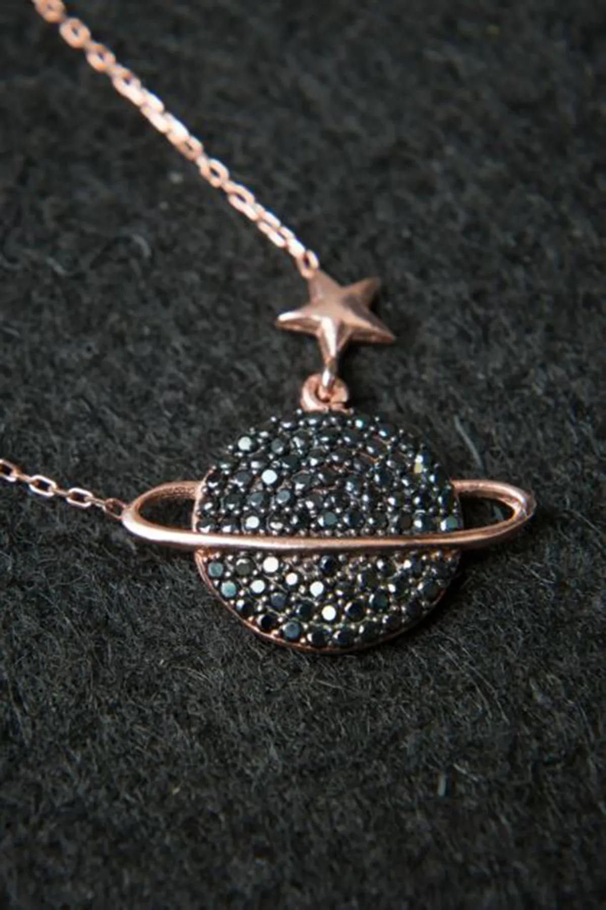 Серебряное ожерелье с розовым покрытием, модель: планета pp2201 Larin Silver#5