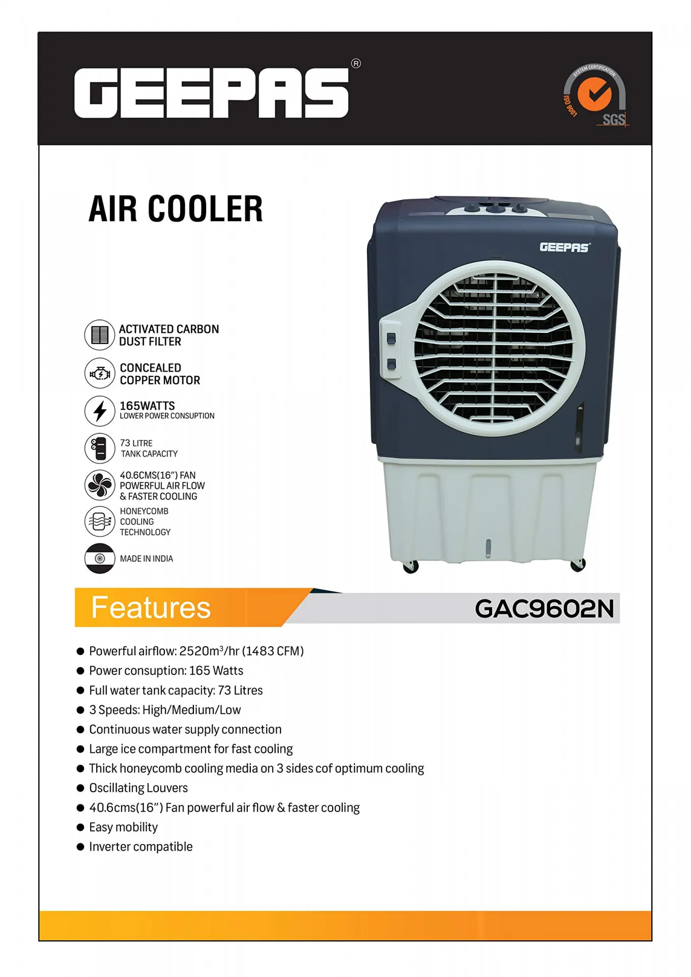 Охладитель воздуха Geepas GAC9603#3