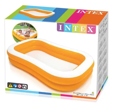 Надувной детский бассейн Intex оранжево-белого цвета (2,29 м x 1,52 м x 48 см)#2