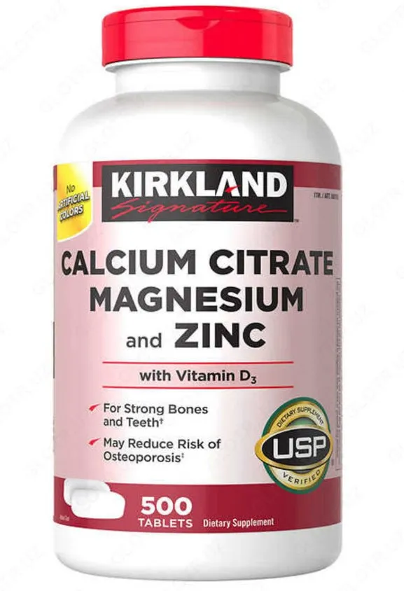 Kaltsiy sitrat, Magnesiya va sink Kirkland imzosi Kirkland kaltsiy sitrat magnezium zinc (500 ta)#2