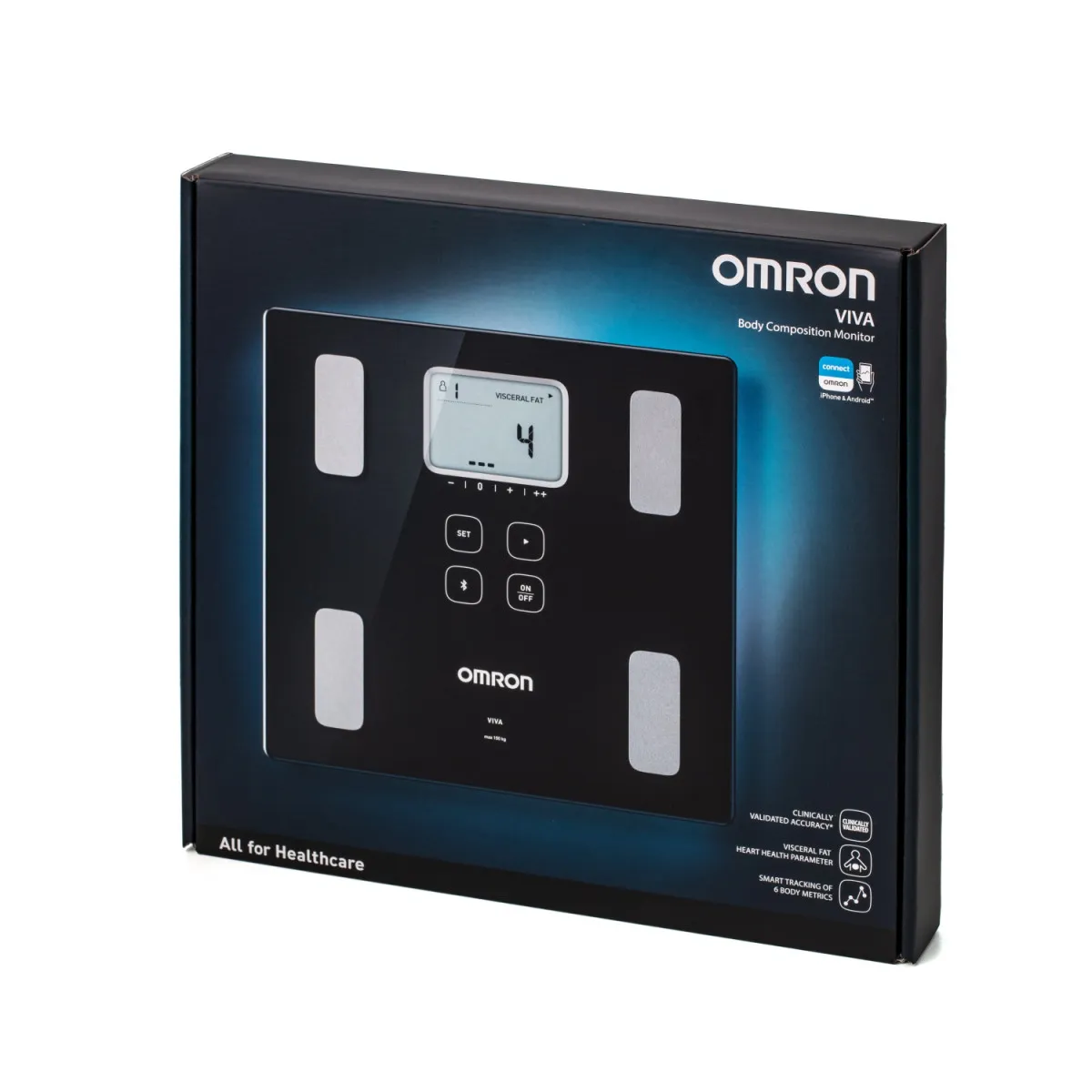 Smart tarozilar Omron VIVA 6 korpus indikatorlari, OMRON ilovasiga Bluetooth ulanishi, qora#2