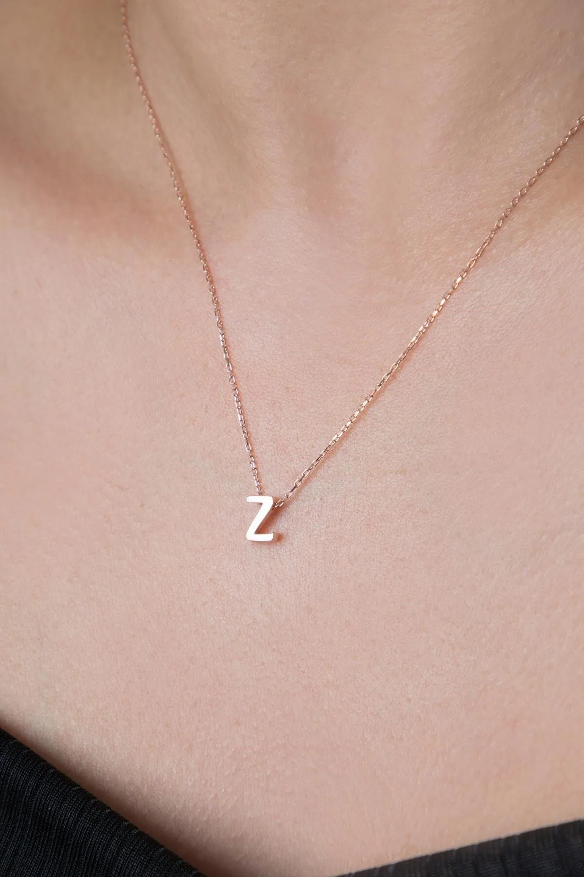 Серебряное ожерелье с буквой Z в обьёме 3d pp001l Larin Silver#2
