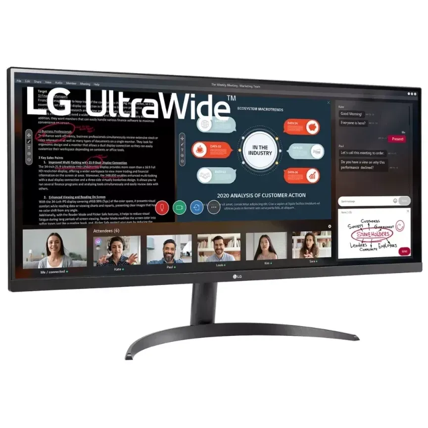  Monitor LG - 34" 34WP500-B / 34" / 2560 x 1080 / IPS / Mat#2