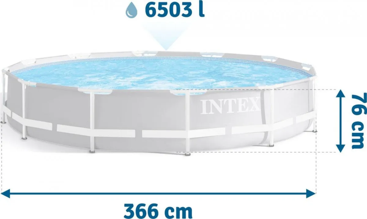 Каркасный бассейн INTEX 366x76см, 6503л , фил.-насос 2006л/ч#3