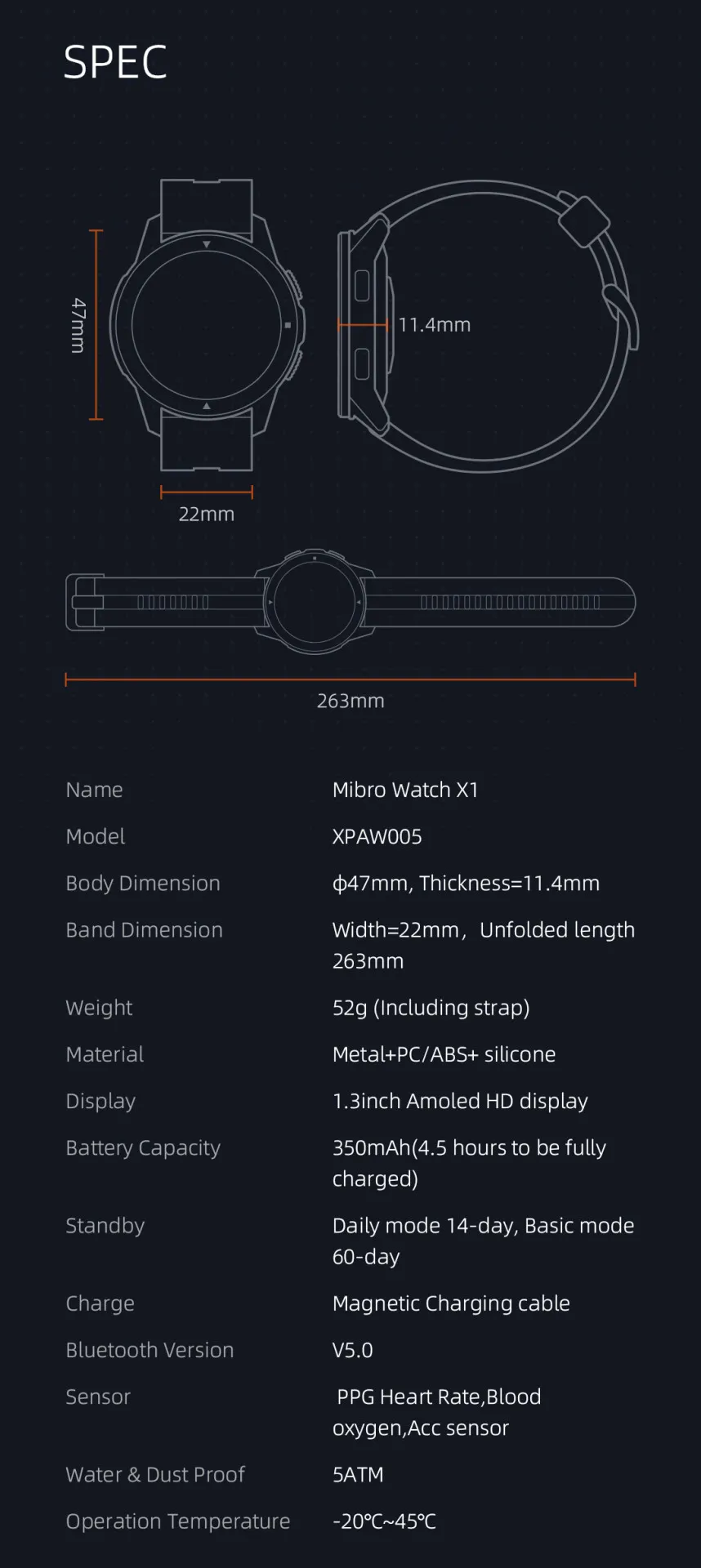 Смарт-часы Mibro X1 водонепроницаемые (5 атм) с пульсометром и оксиметром#6