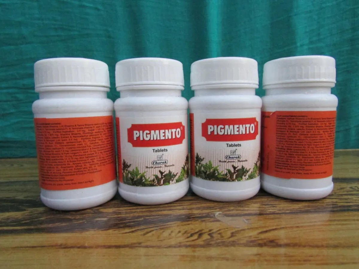 Таблетки от проблем пигментации и витилиго "Пигменто" Pigmento Ointment, 40 штук, Charak. Индия.#2
