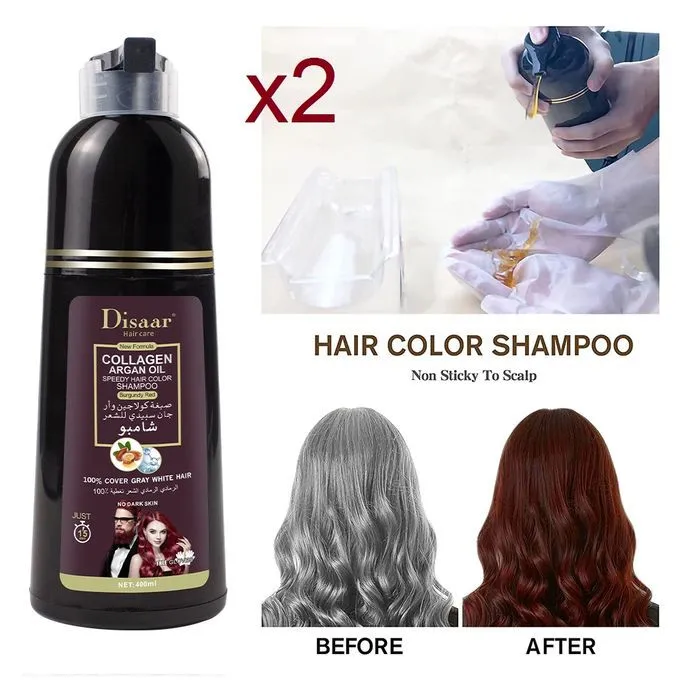 Шампунь-краска для седых волос Disaar с экстрактом коллагена и арганового масла#2