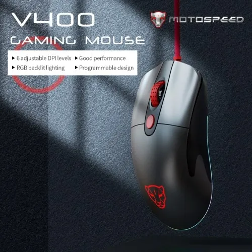 Проводная игровая мышь Motospeed V400 с 6 регулируемыми уровнями#7