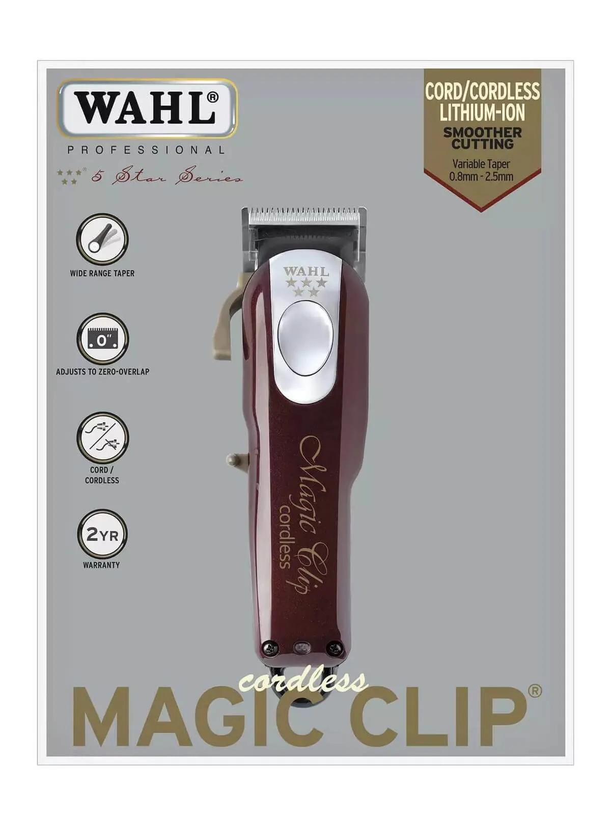 Машинка Wahl Magic Clip Cordless 8148-316H для стрижки волос и фейдинга, 0,8-2,5 мм#5