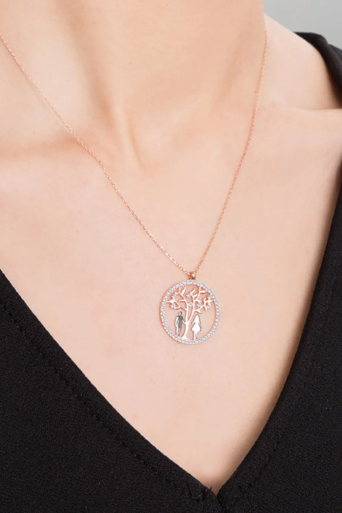 Серебряное ожерелье, модель: влюбленные pp2524 Larin Silver#2