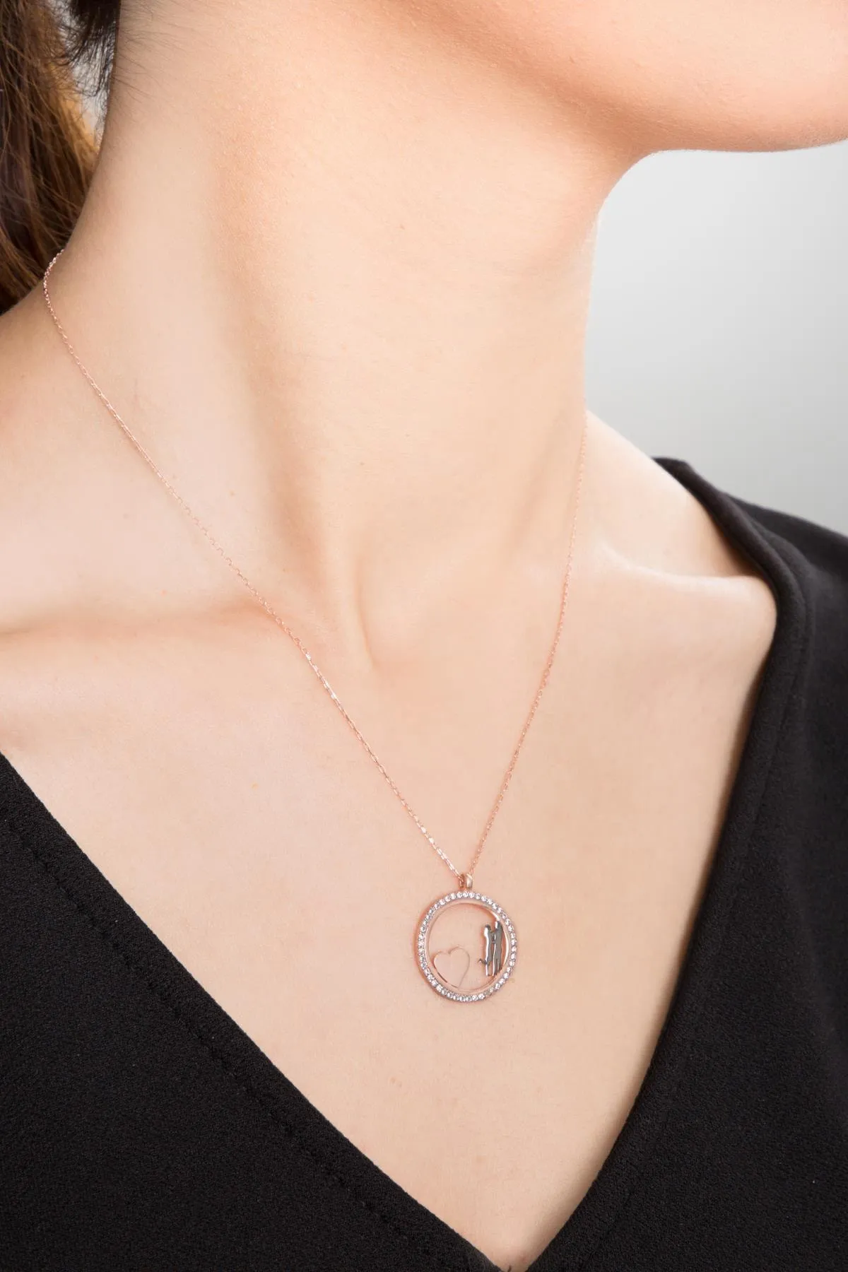 Серебряное ожерелье, модель: влюбленные pp2527 Larin Silver#3