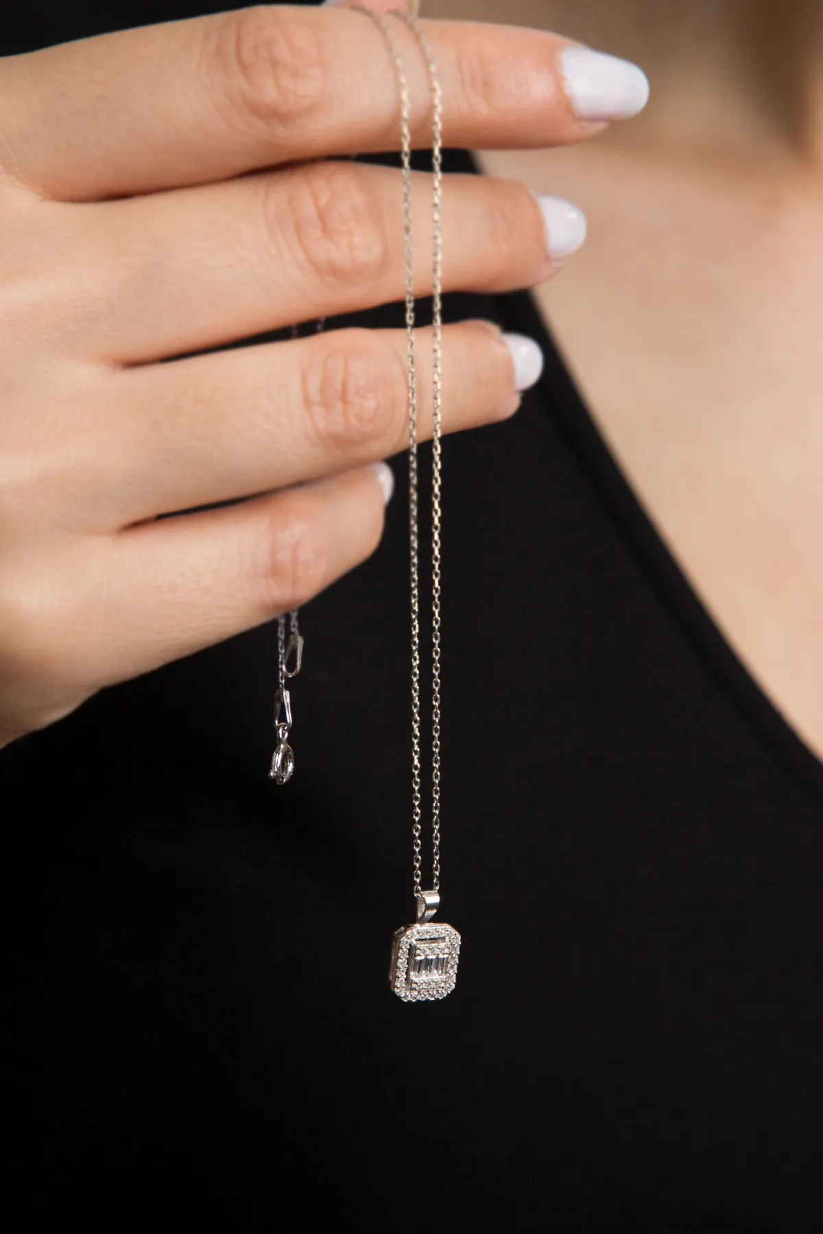 Серебряное ожерелье с дизайном багета esk2002 Larin Silver#2