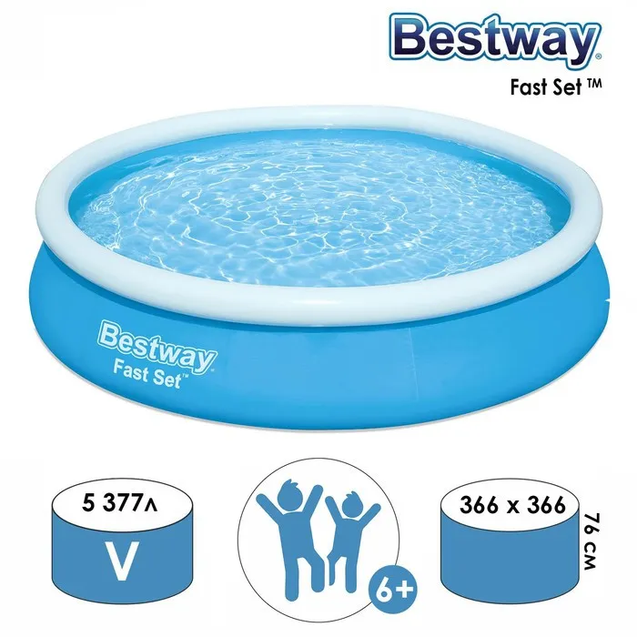 Бассейн надувной Bestway Fast Set 57273, 366 х 76 см#2