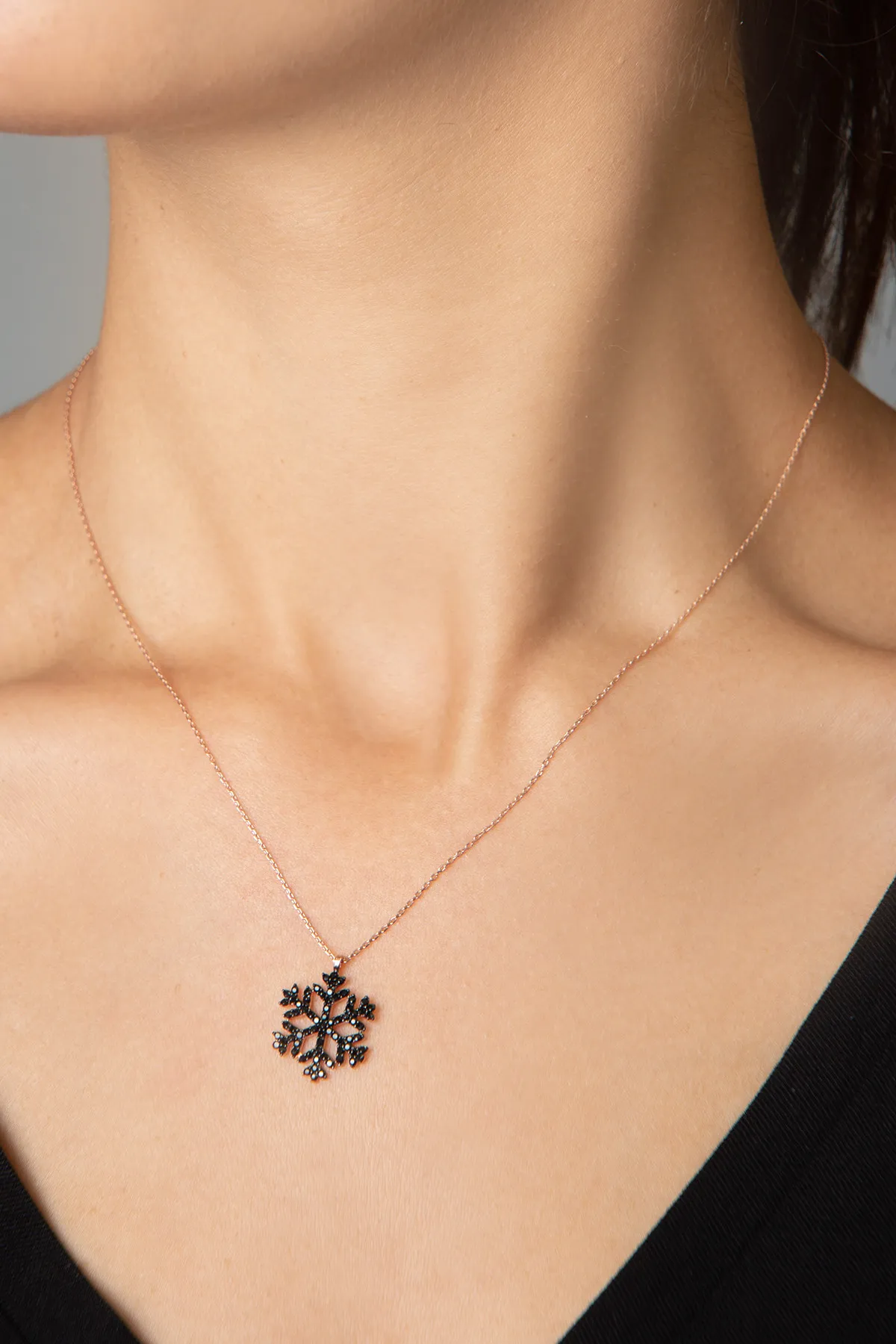 Женское серебряное ожерелье, модель: снежинка pp2108 Larin Silver#2