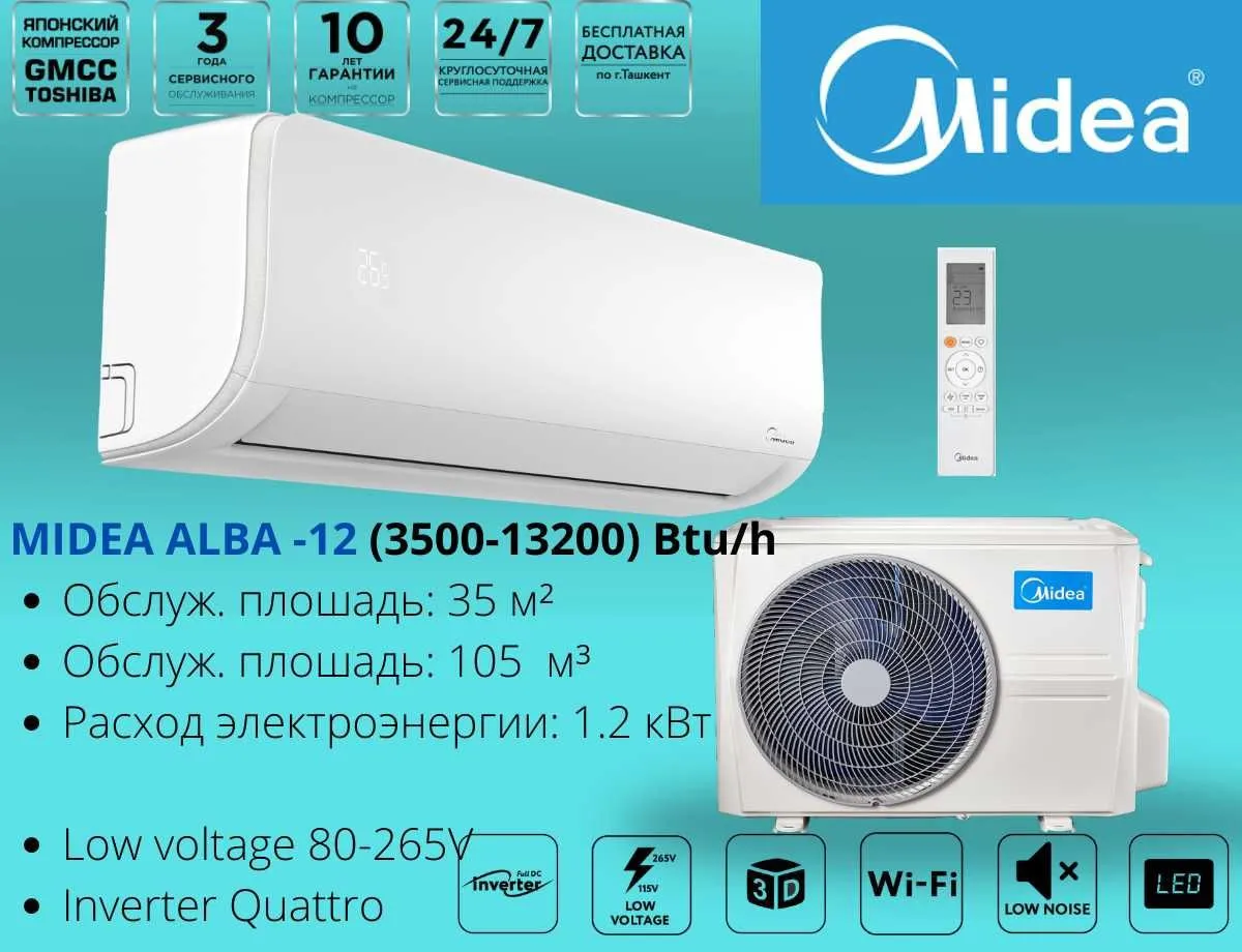 Кондиционер Midea Alba 12 Low voltage Inverter#2