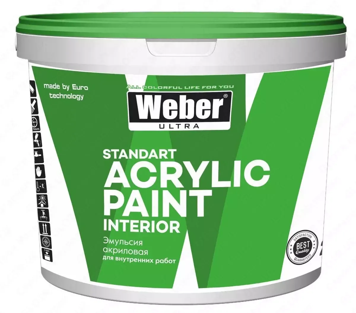 Эмульсионная краска Weber зеленая 2.7 кг#2
