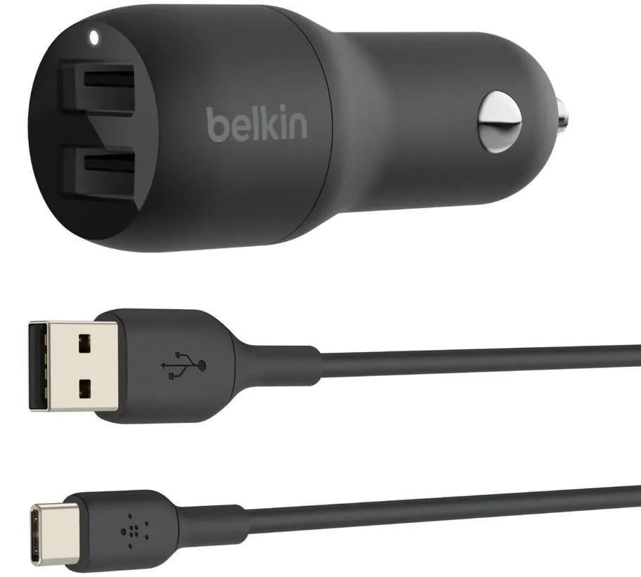 Автомобильное зарядное устройство Belkin Dual USB-A 24W черный#2