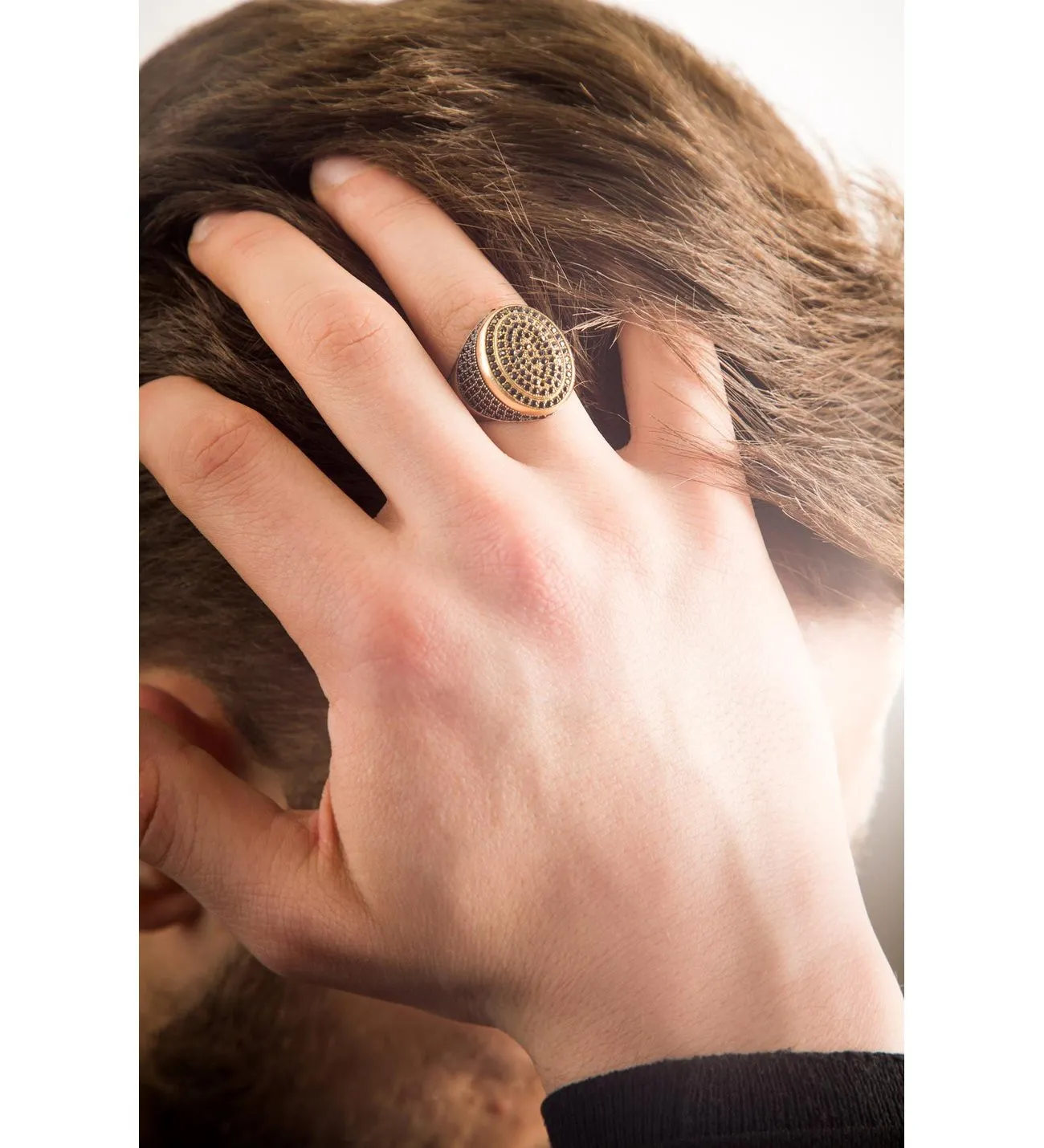 Мужское кольцо из красного циркония (серебро) mr1042 Larin Silver#2