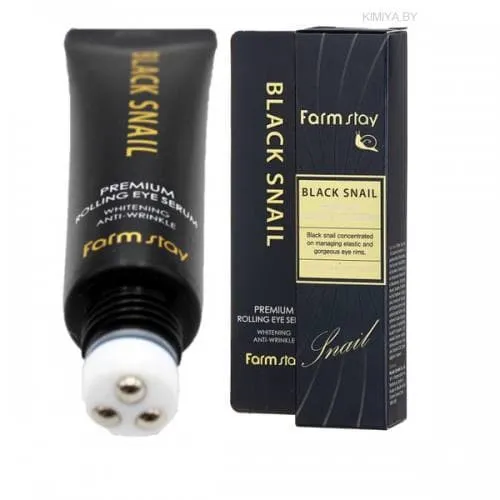 Сыворотка для кожи вокруг глаз с черной улиткой black snail premium rolling eye serum 25г 5585 FarmStay (Корея)#4