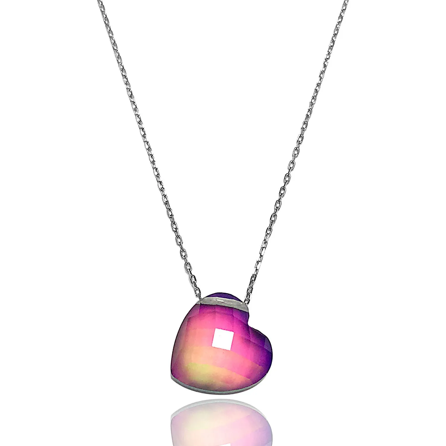 Серебряное ожерелье с камнем в форме сердца pp557 Larin Silver#4
