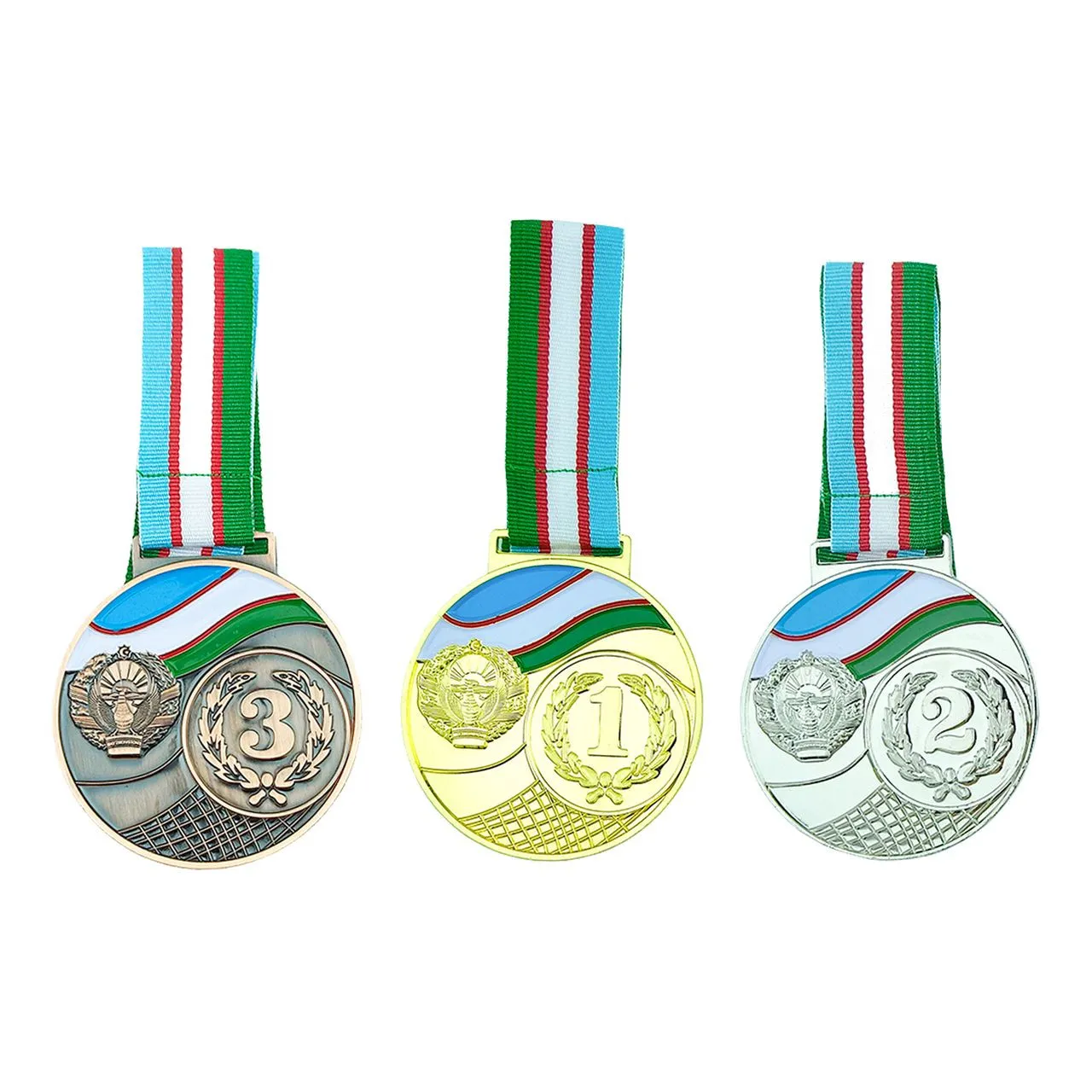 Медаль UZBEKISTAN c гербом, серебряная#2