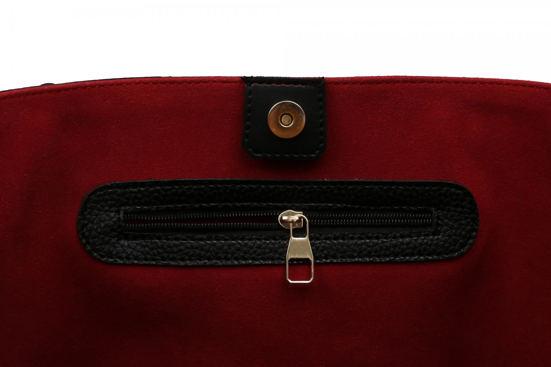 Женская сумка 1507 Черно-красная#9