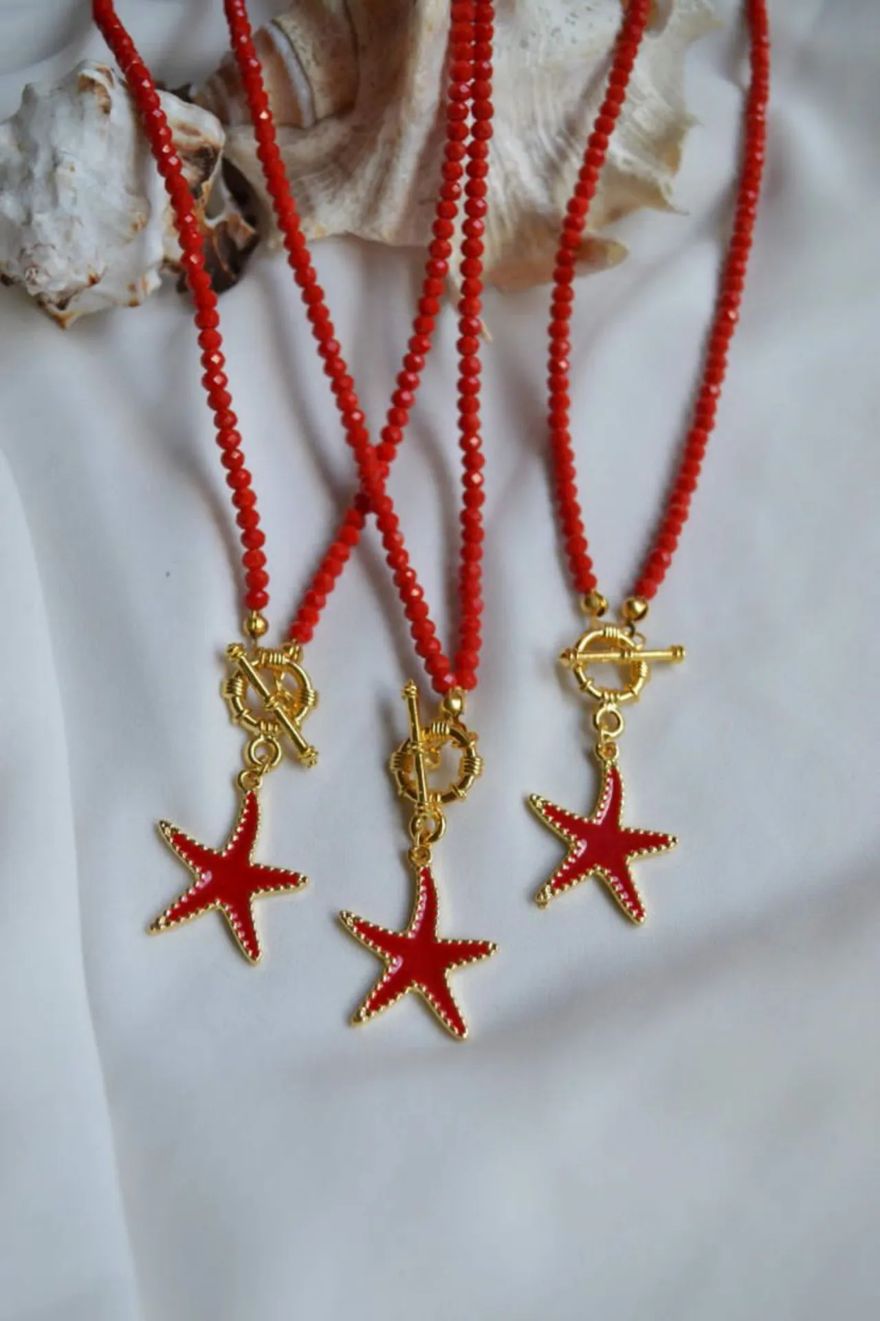 Ожерелье, модель: хрустальная красная звезда ti165 Mori#2