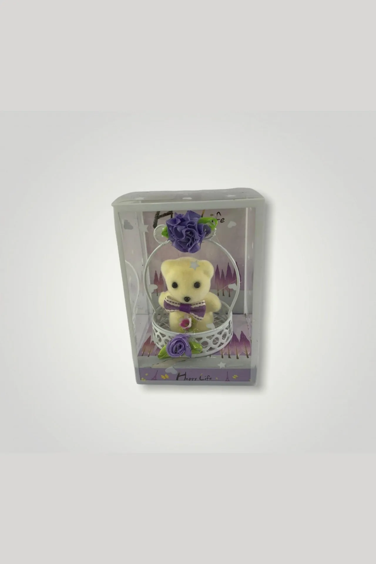 Сувенир - мишка тедди в корзинке a006 SHK Gift сирень#1