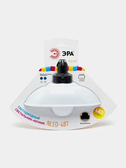 Светильник-ночник светодиодный ЭРА NLED-487, настенный, на батарейках, белый#1