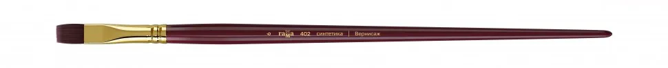 Кисть художественная, синтетика бордовая, Гамма "Вернисаж", плоская, длинная ручка №6#1