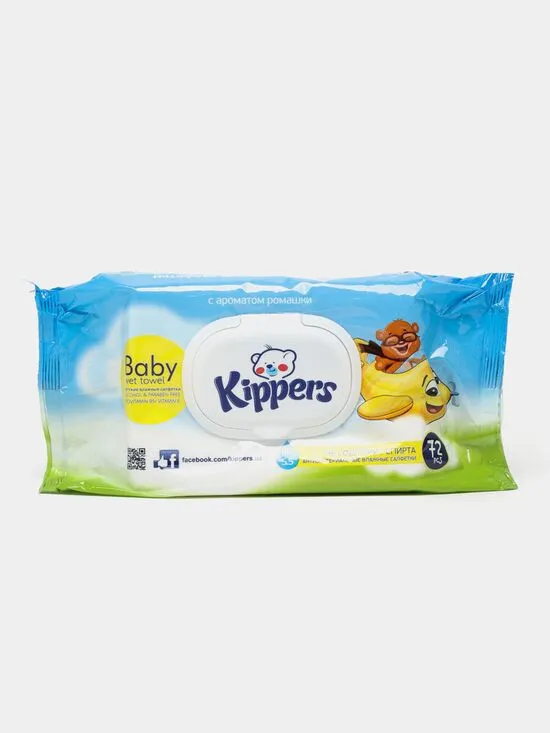Детские влажные салфетки "Kippers"- 72 шт#1