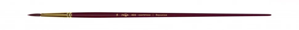 Кисть художественная, синтетика бордовая, Гамма "Вернисаж", круглая, длинная ручка №14#1