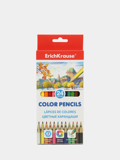 Цветные карандаши шестигранные ErichKrause  24 цвета#1