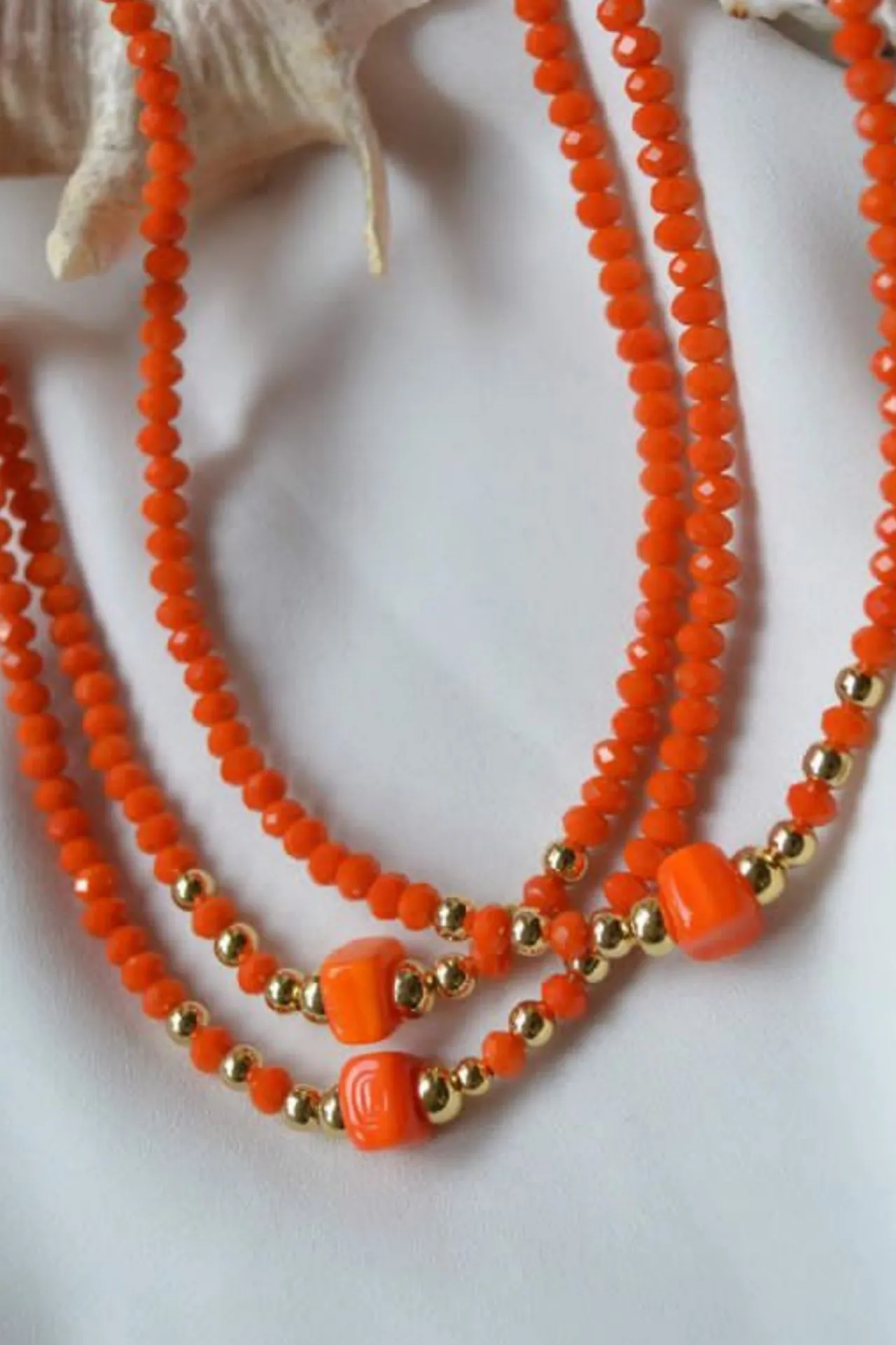 Ожерелье, модель: хрустальный оранжевый камень ti002 Mori#1