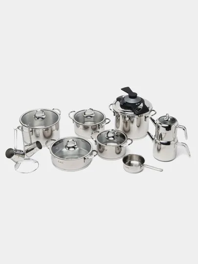 Набор посуды S/Steel O.M.S., серебро, 18 предметов#1