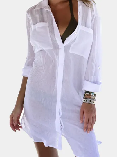 Рубашка пляжное платье женская туника#1