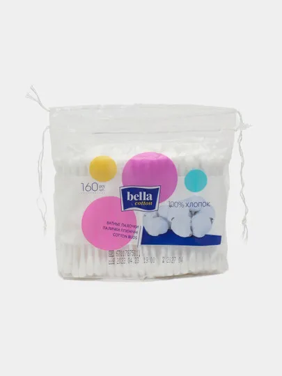 Ватные палочки Bella Cotton в мягкой упаковке 160шт#1