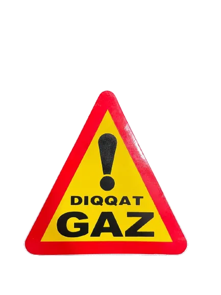 Наклейка стикер "Diqqat Gaz" цветной#1