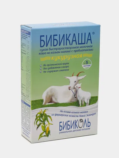 Бибикаша Бибиколь на козьем молоке кукурузная с пребиотиками 5м+ 200 гр#1