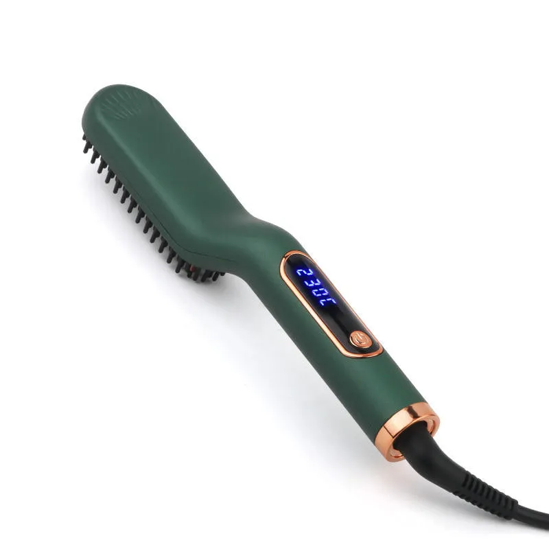 новый продукт светодиодный выпрямитель для бороды для мужчин ионная цифровая щетка для волос мужской выпрямитель для волос ST-778#1