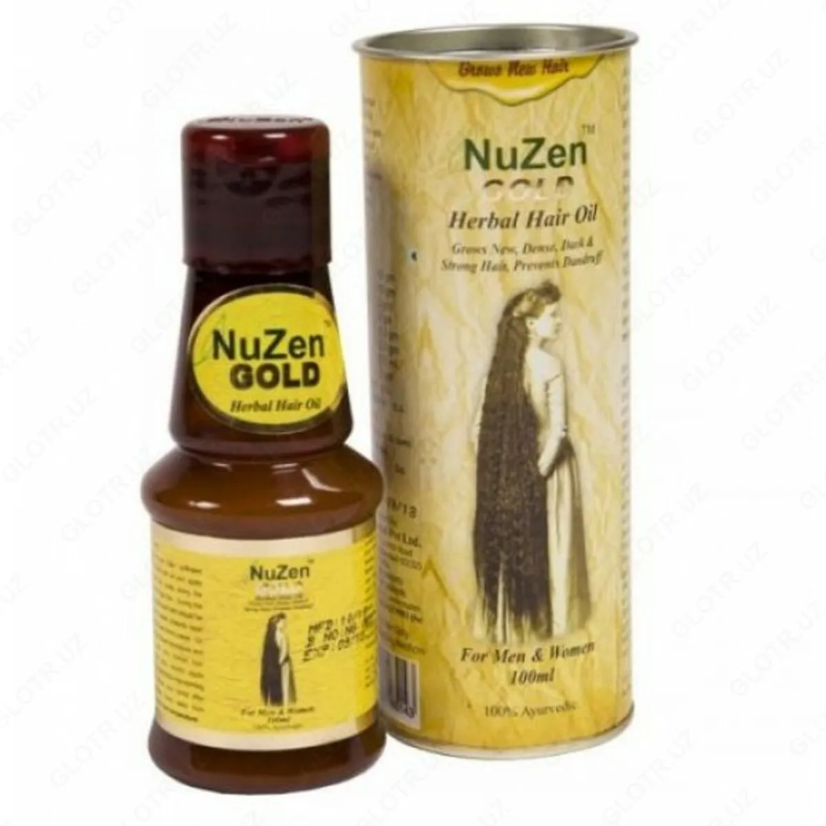 Лечебное травяное масло для роста волос, 100мл - Nuzen Gold#1