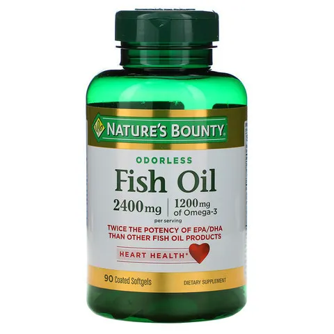 Nature's Bounty, рыбий жир, 2400 мг, 90 мягких таблеток с покрытием#1