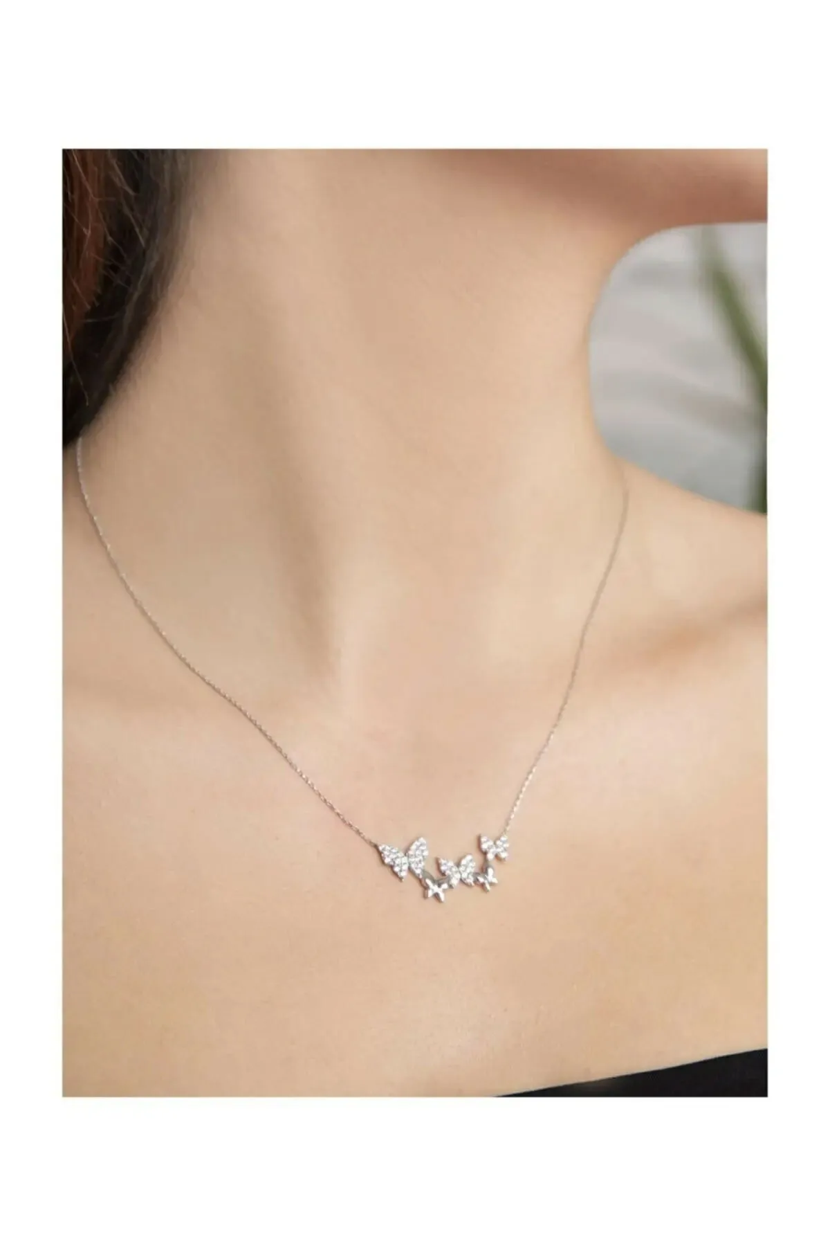Ожерелье из серебра с дизайном бабочек pp2268 Larin Silver#1