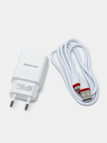 Сетевое зарядное устройство Borofone BA20A 1xUSB 2.1А, с кабелем Micro-USB#1