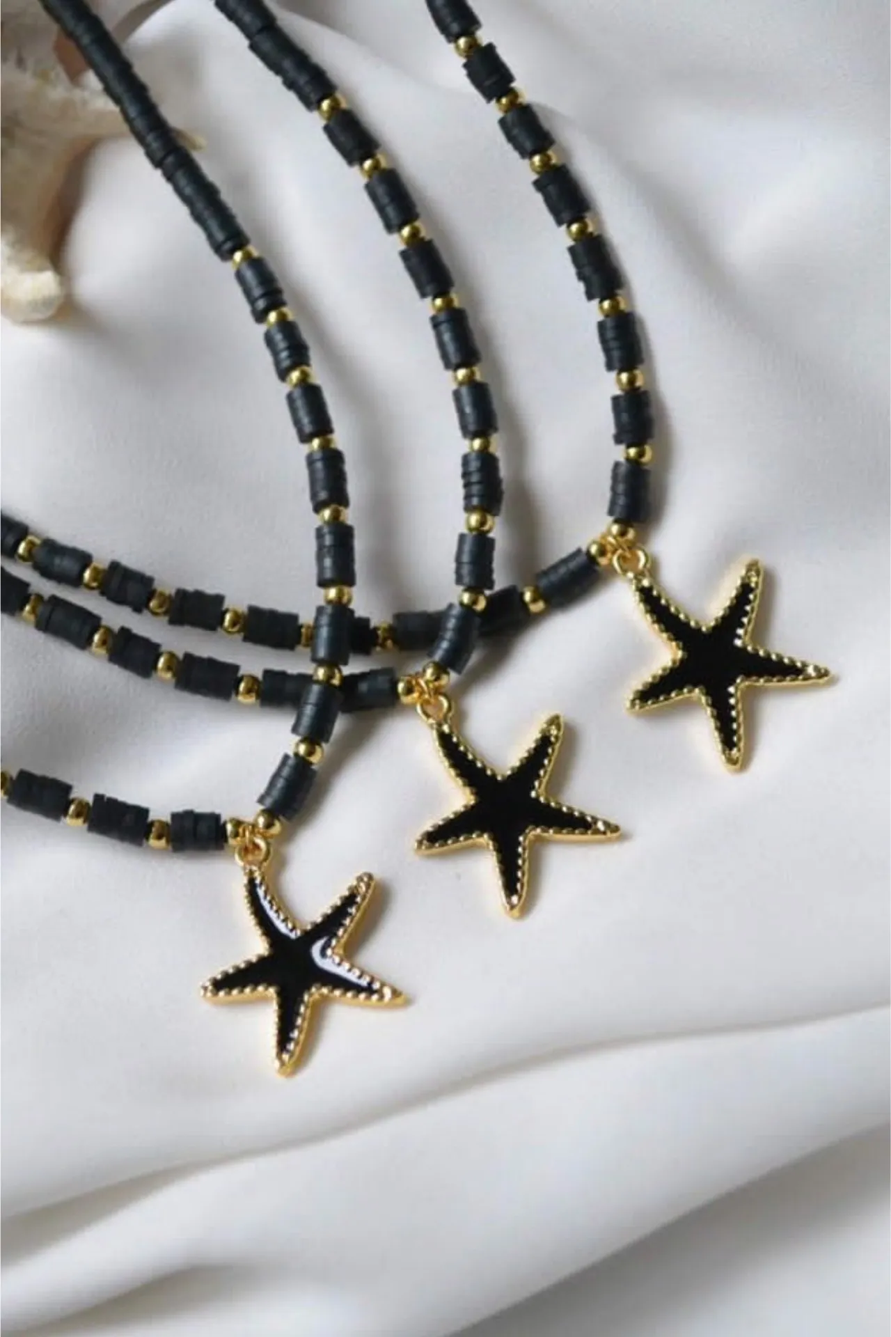 Ожерелье фимо, модель: черная звезда ti176 Mori#1