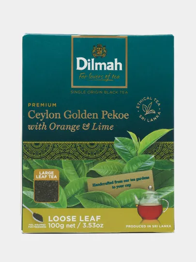 Чёрный чай Dilmah Ceylon Golden Pekoe Orange Lime, 100 г#1