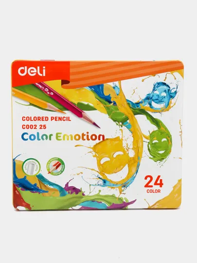 Карандаши цветные Deli 00225, 24 цвета#1
