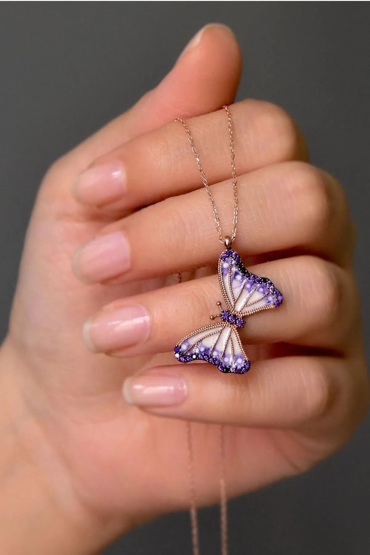Серебряное ожерелье, модель: бабочка pp4057 Larin Silver#1