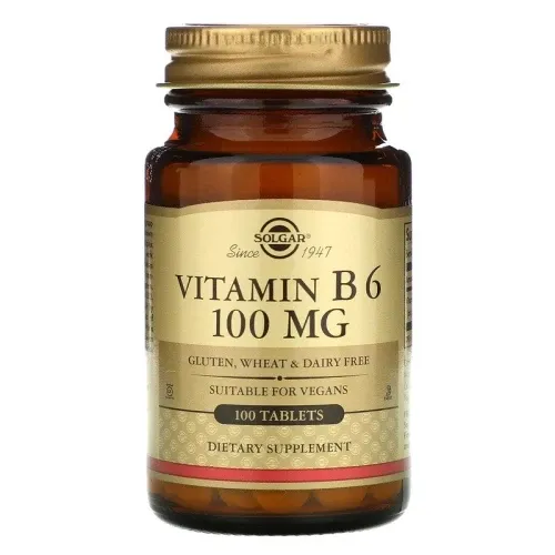 Solgar, витамин В6, 100 мг, 100 таблеток#1